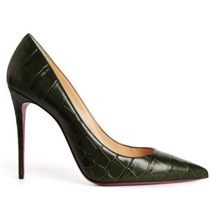 CHRISTIAN LOUBOUTIN Kate Croc-Embossed Leather Pumps 100 BNIB 39.5
